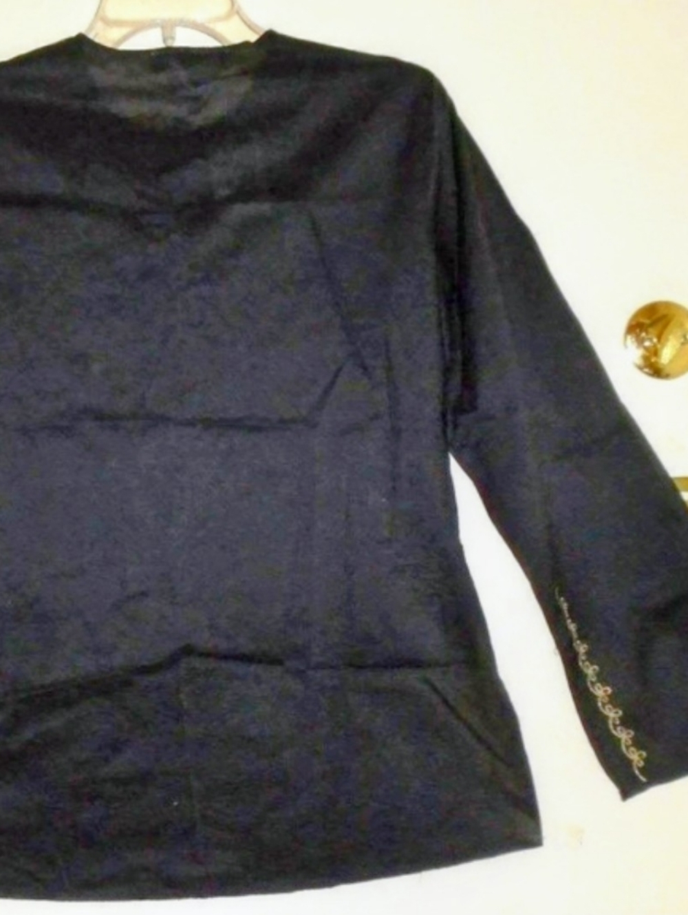 Vintage Beautifully Designed Cute Gold Peasant Beaded Sequin Embellish Top - Picture 10 of 11
